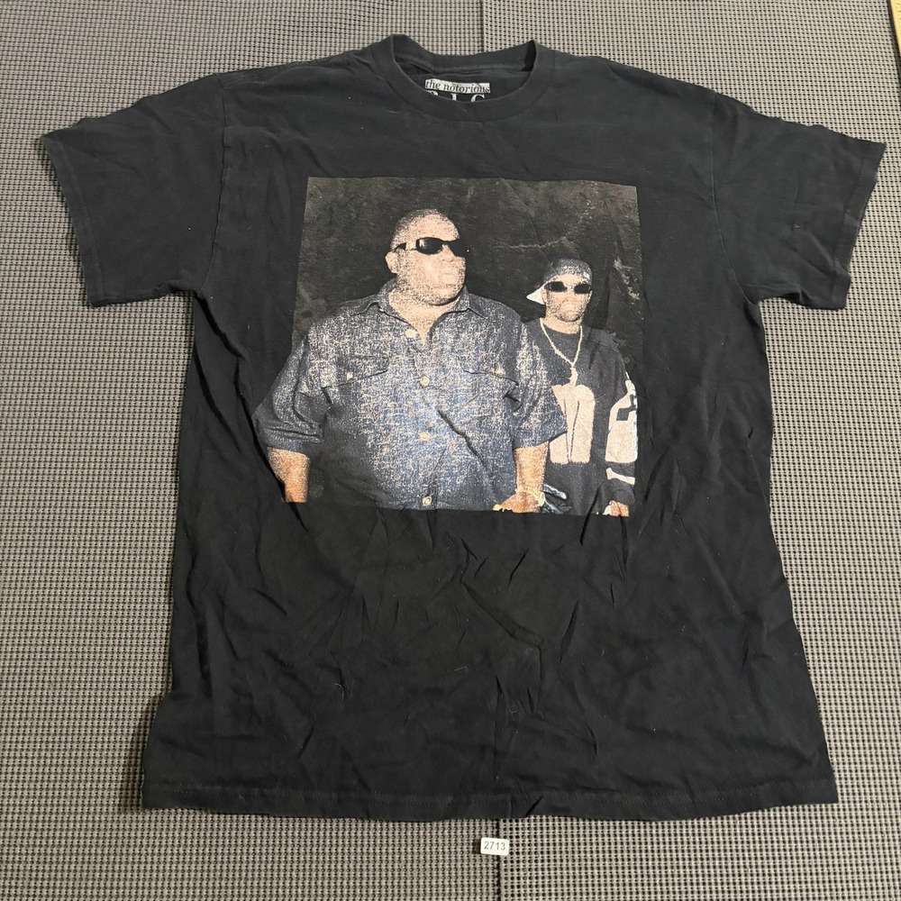 The Notorious B.I.G. Mens Black Graphic T-Shirt Size MD Biggie Smalls Puffy